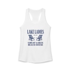 Great Lakes Beach House Racerback Tank - Perfect for Summer, Lake Days, Gifts, Beachwear, Vacation