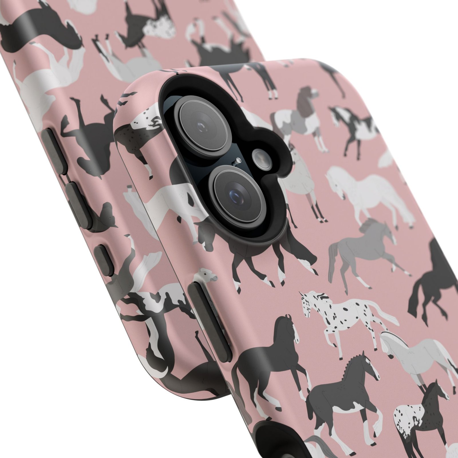 Pretty Retro Pink Horses All Over MagSafe Tough Cases - Image 103