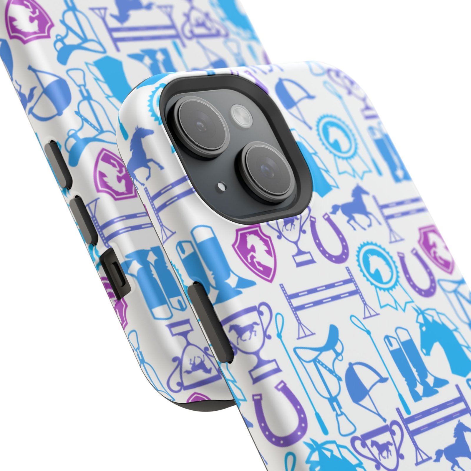 Blue to Pink Equestrian Tack All Over MagSafe Tough Cases - Image 70