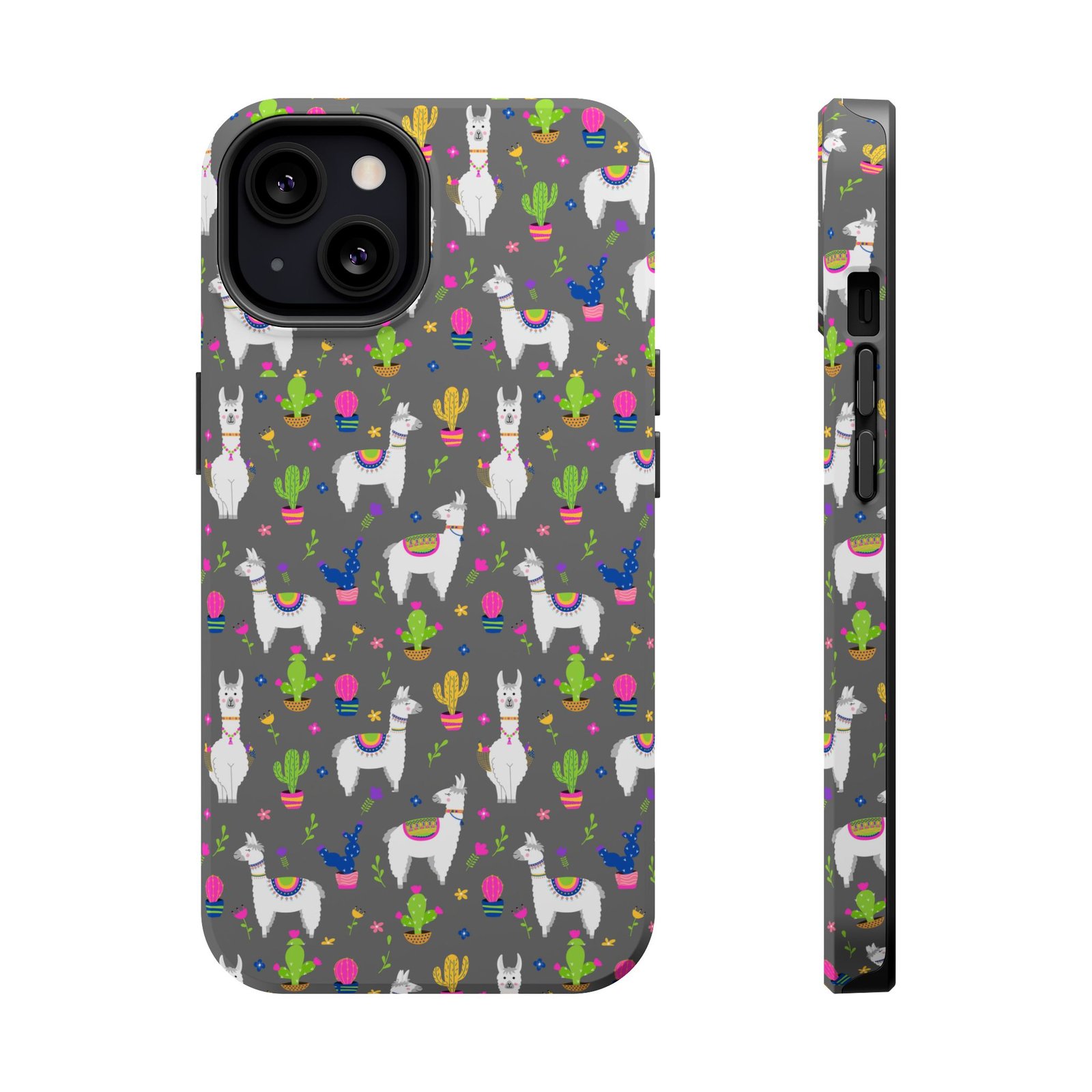 Colorful Llamas & Cactus All Over MagSafe Tough Cases - Image 37