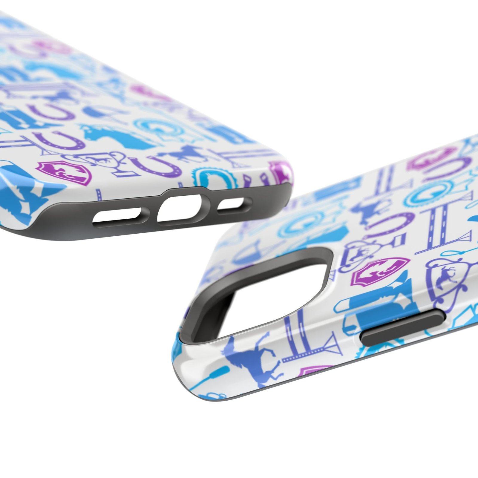 Blue to Pink Equestrian Tack All Over MagSafe Tough Cases - Image 83