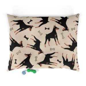 Doberman & Bones Pet Bed by Lange Girl Designs -(28’x18’, 40’x30’, 50’x40’)