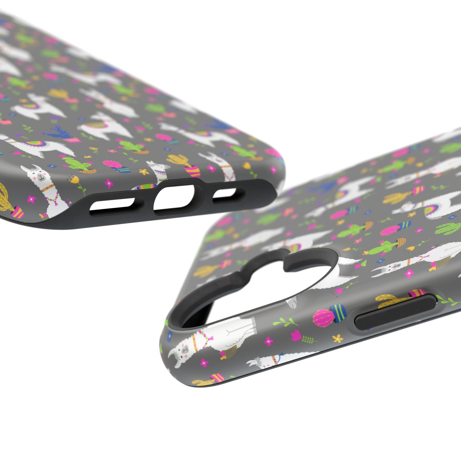Colorful Llamas & Cactus All Over MagSafe Tough Cases - Image 112