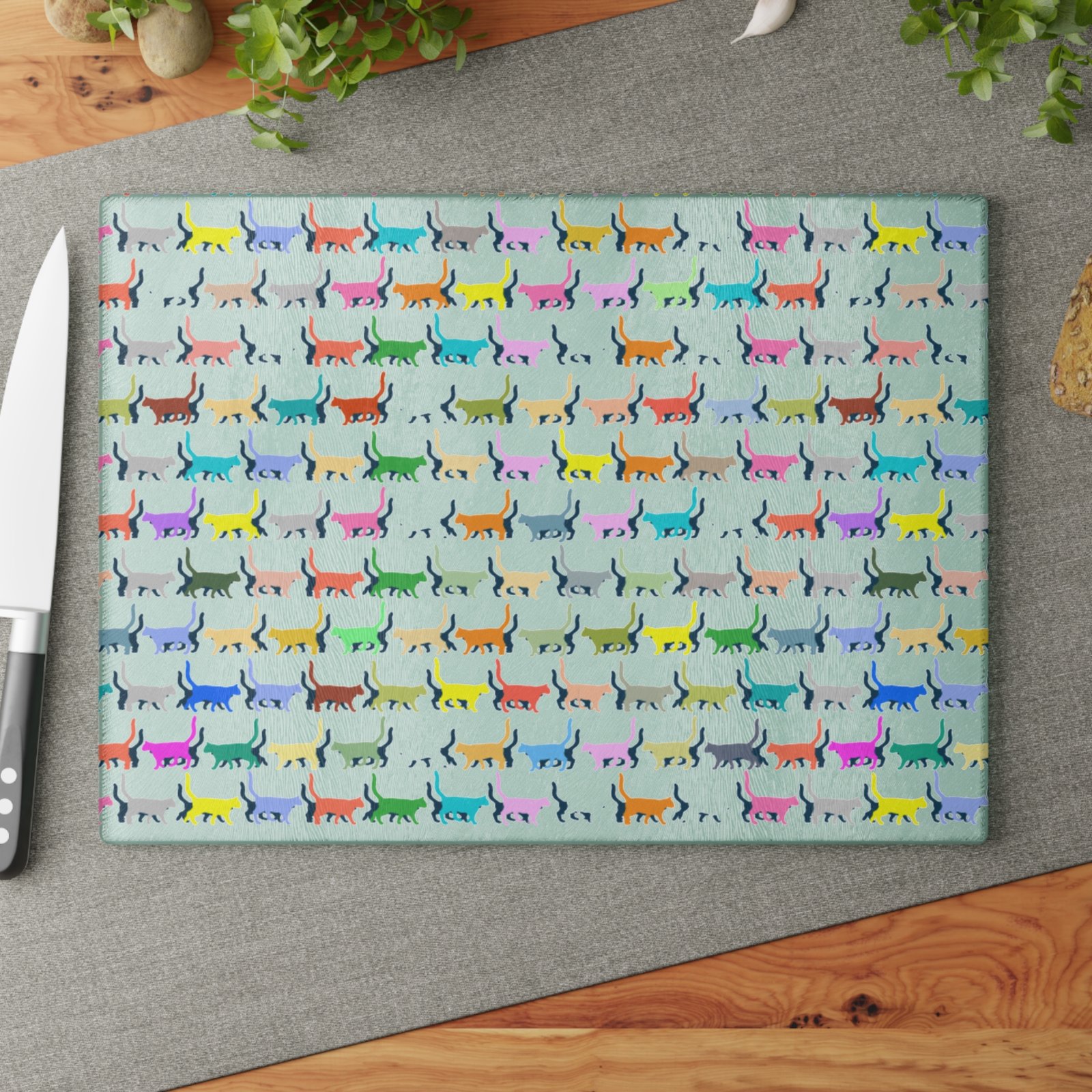 Cat-Themed Glass Cutting Board - Perfect for Cat Lovers, Kitchen Décor - Image 8