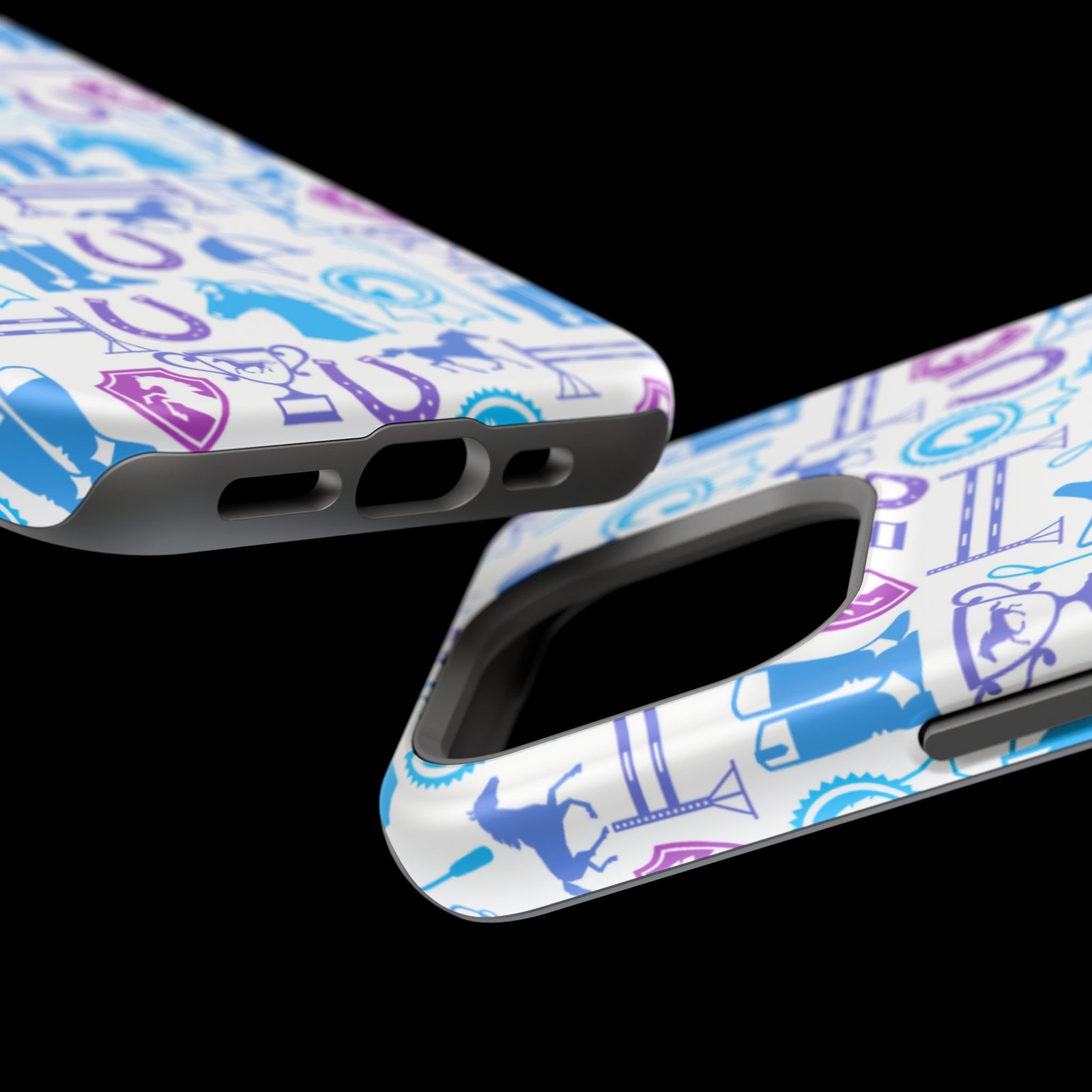 Blue to Pink Equestrian Tack All Over MagSafe Tough Cases - Image 79