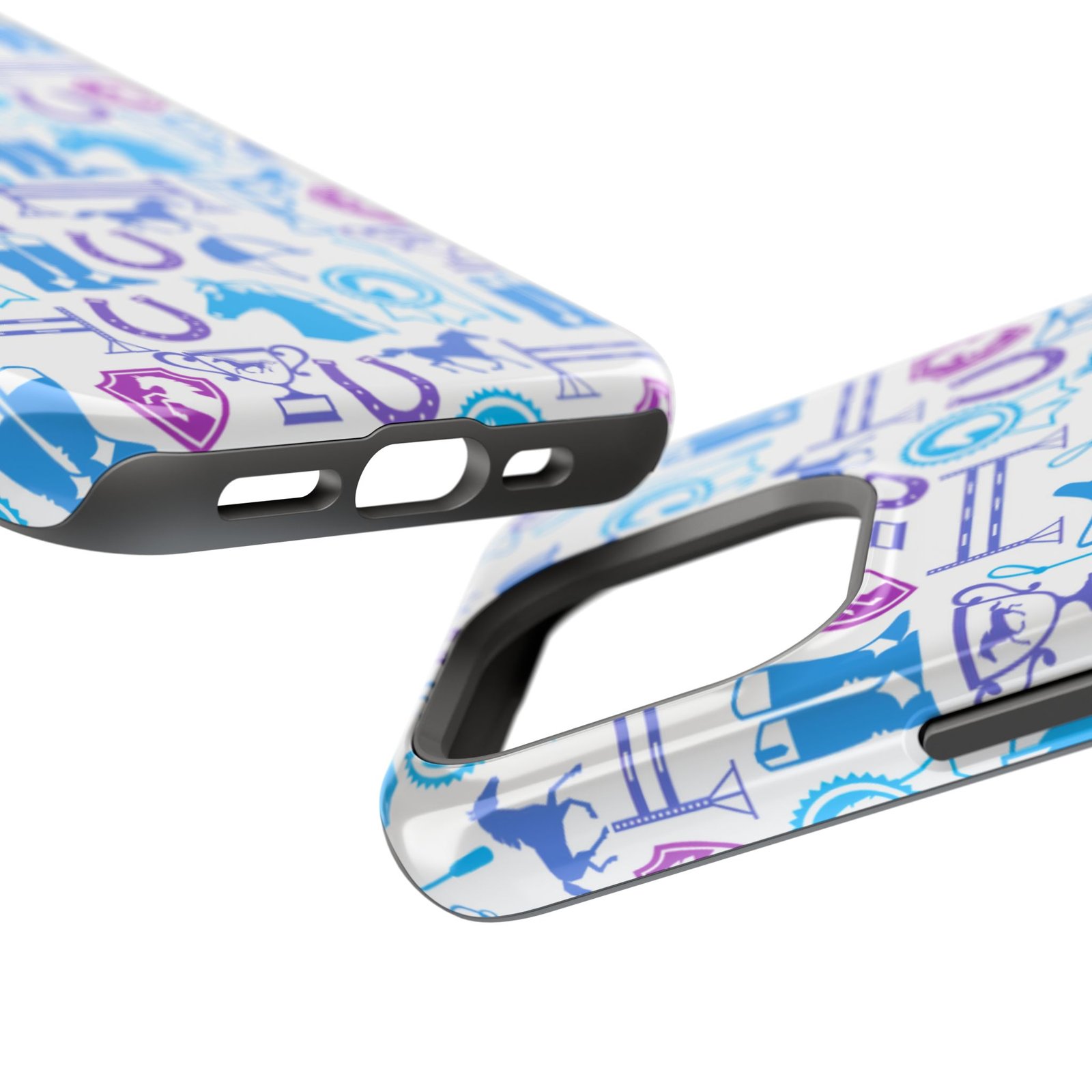 Blue to Pink Equestrian Tack All Over MagSafe Tough Cases - Image 75