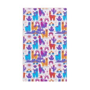 Colorful Llamas, Cactus & Mountains Soft Tea Towel