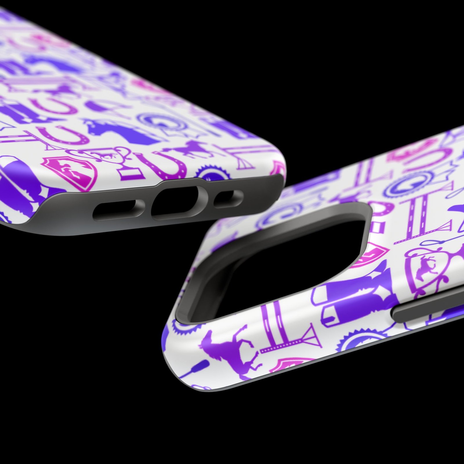 Pink Tones Equestrian Tack All Over MagSafe Tough Cases - Image 79