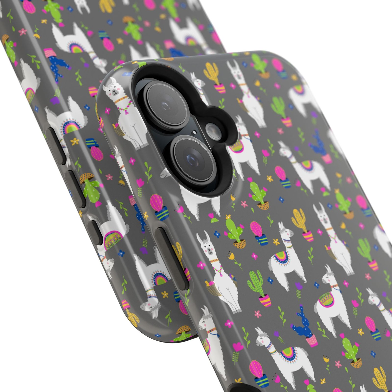 Colorful Llamas & Cactus All Over MagSafe Tough Cases - Image 107