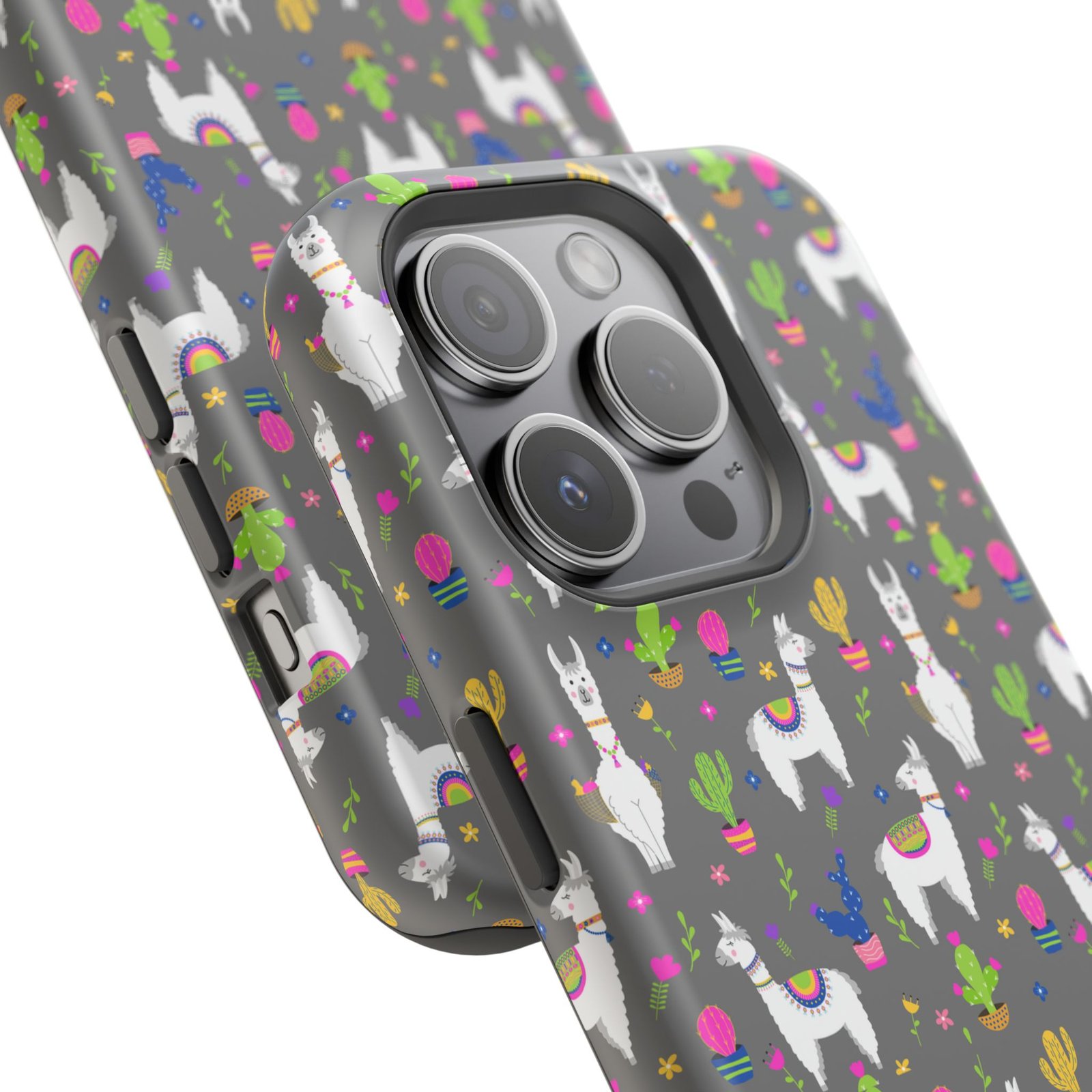 Colorful Llamas & Cactus All Over MagSafe Tough Cases - Image 78