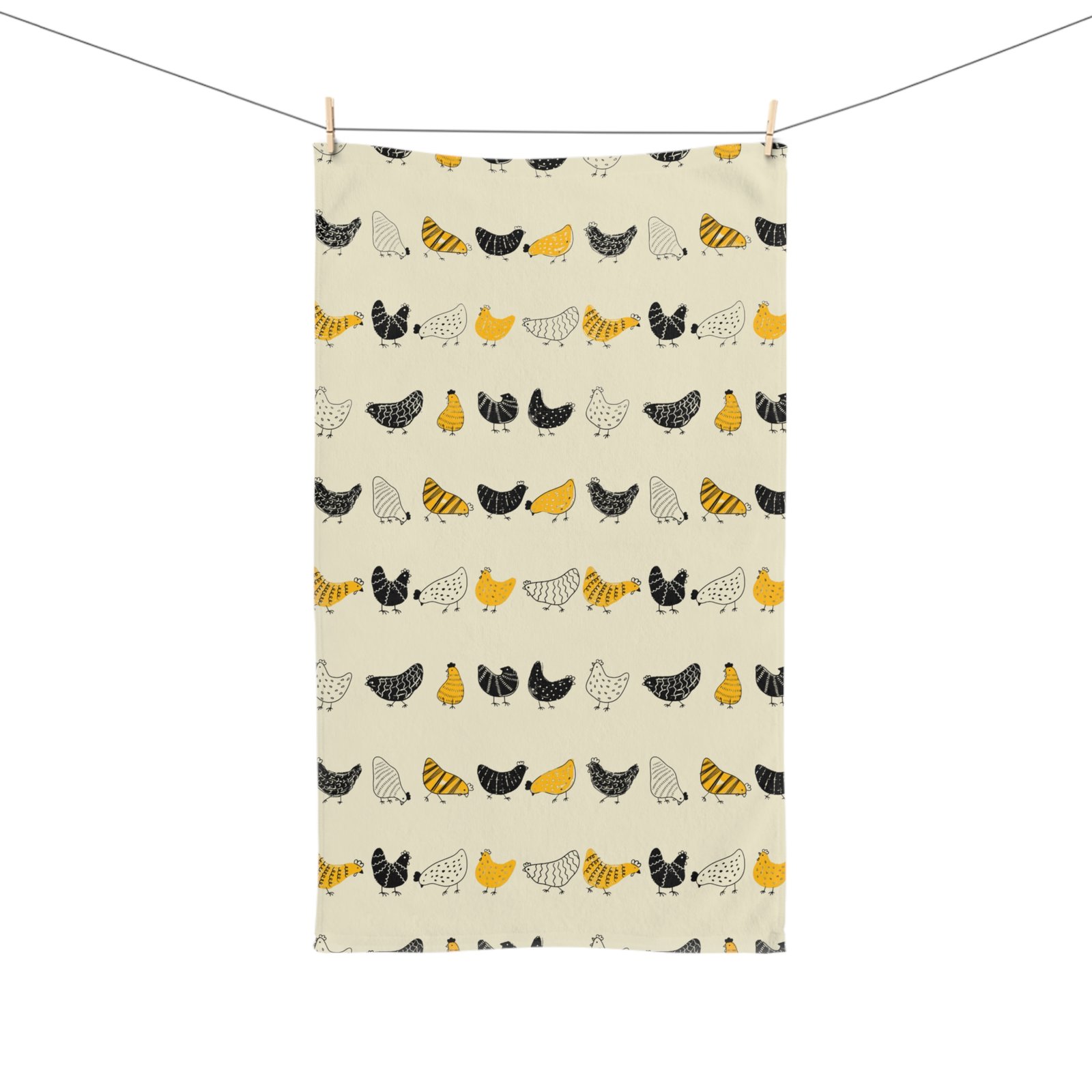 Chickens All Over Warm Colors Soft Tea Towel - Image 3