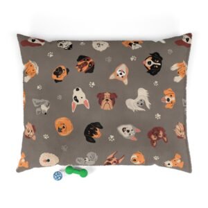 Puppy Parade Pet Bed by Lange Girl Designs - Colorful Dog Pattern in 3 Sizes