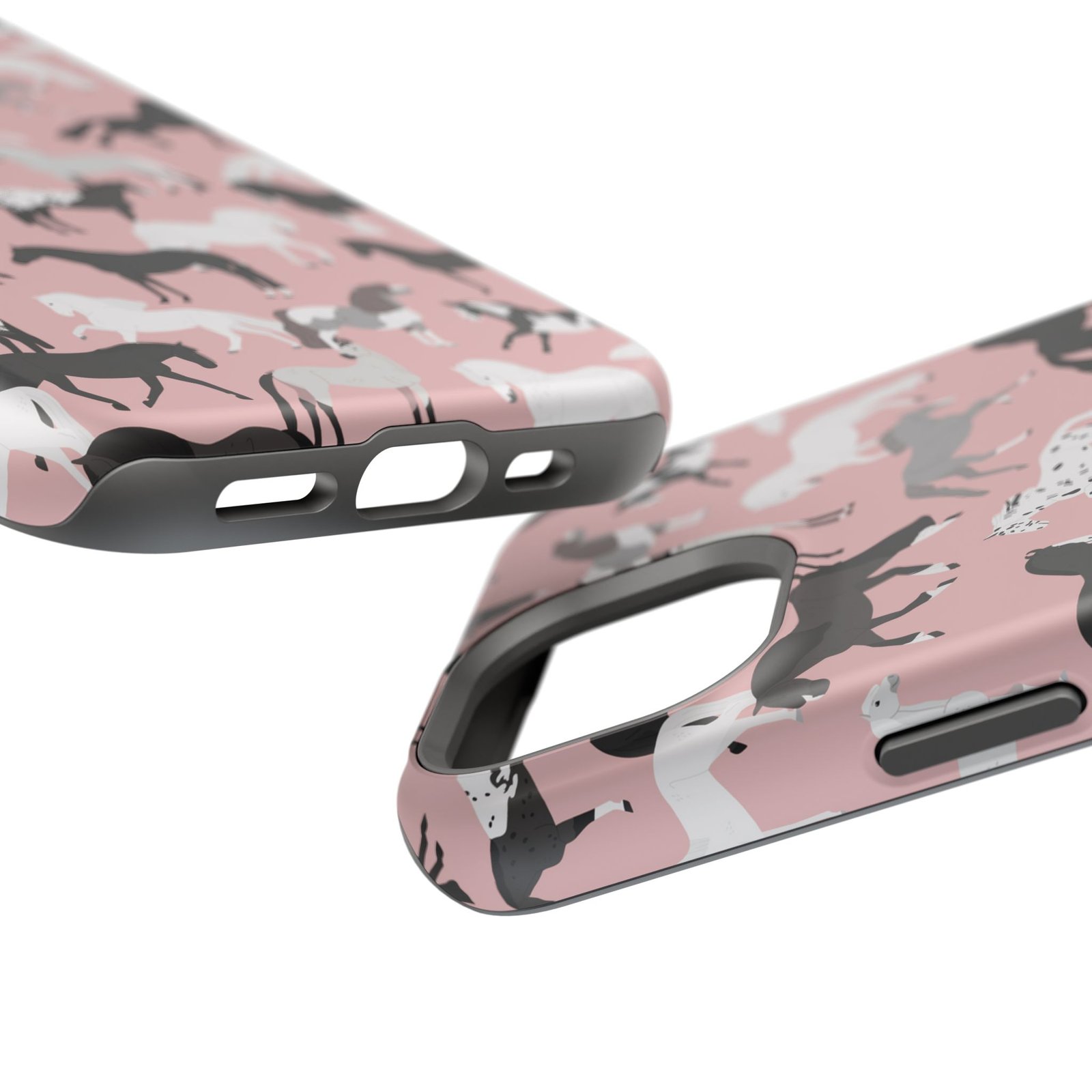 Pretty Retro Pink Horses All Over MagSafe Tough Cases - Image 71