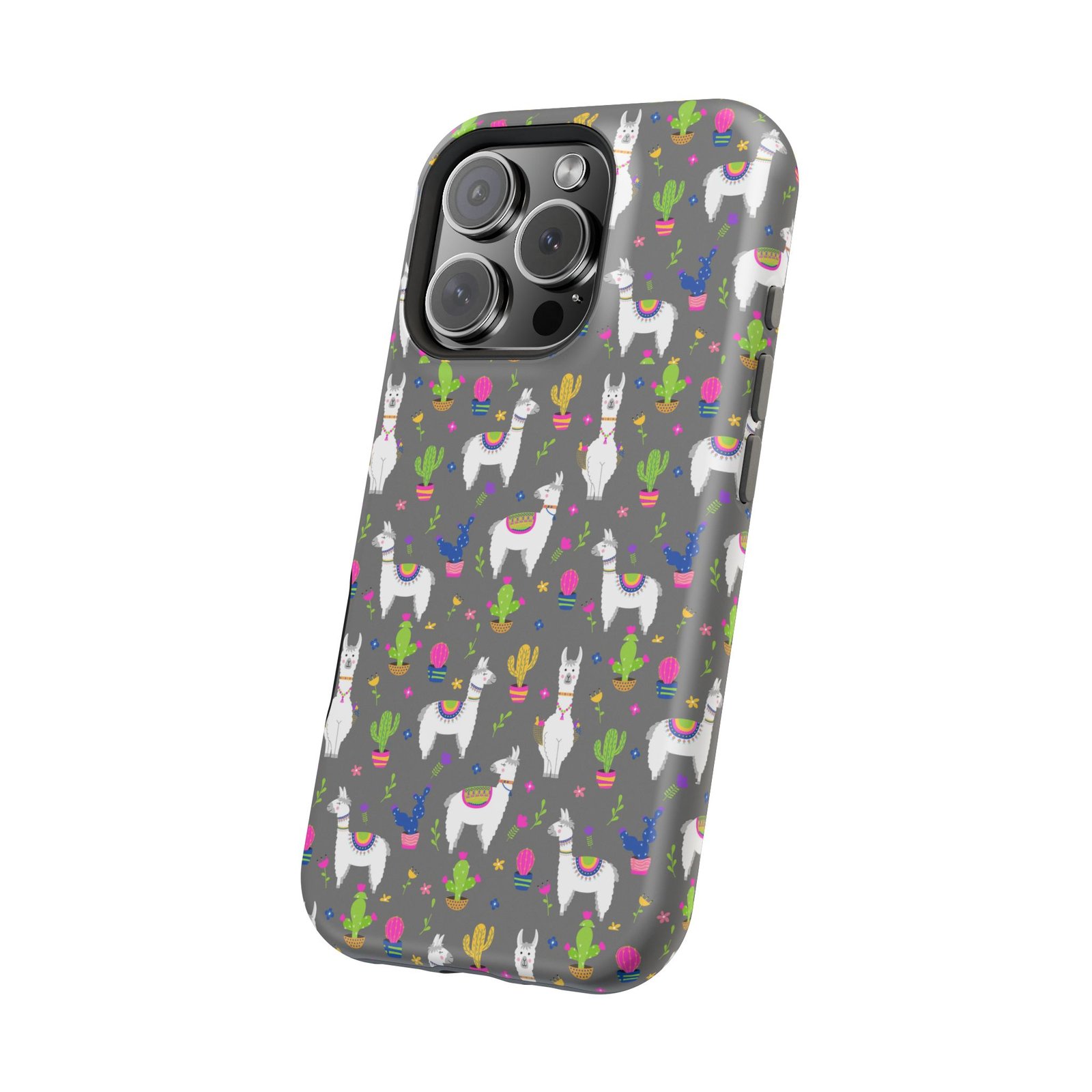 Colorful Llamas & Cactus All Over MagSafe Tough Cases - Image 118