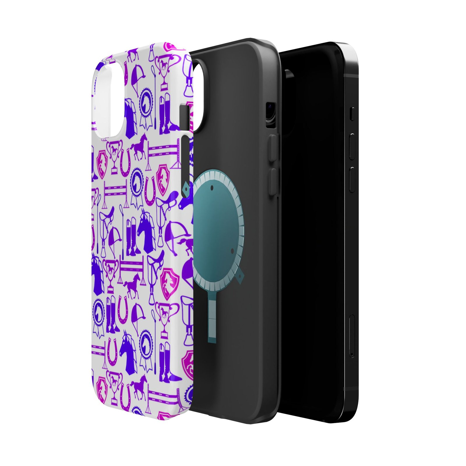 Pink Tones Equestrian Tack All Over MagSafe Tough Cases - Image 18