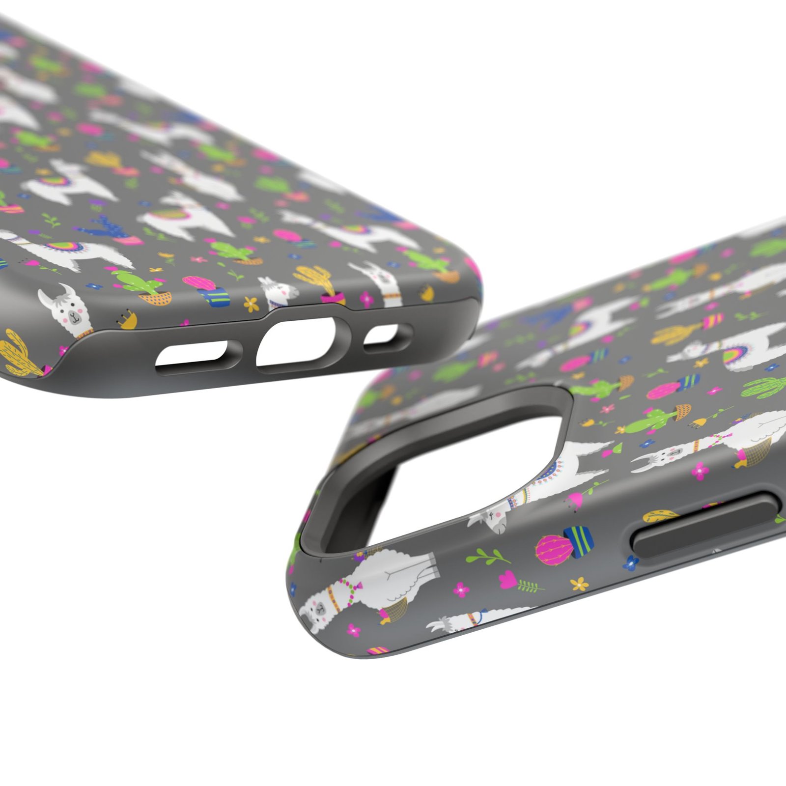 Colorful Llamas & Cactus All Over MagSafe Tough Cases - Image 71