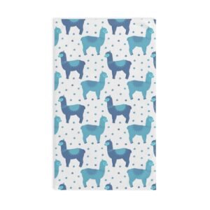 Blue Llamas All Over Soft Tea Towel