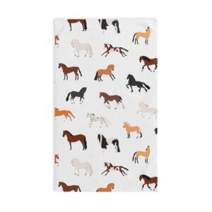 Colorful Horses All Over Soft Tea Towel