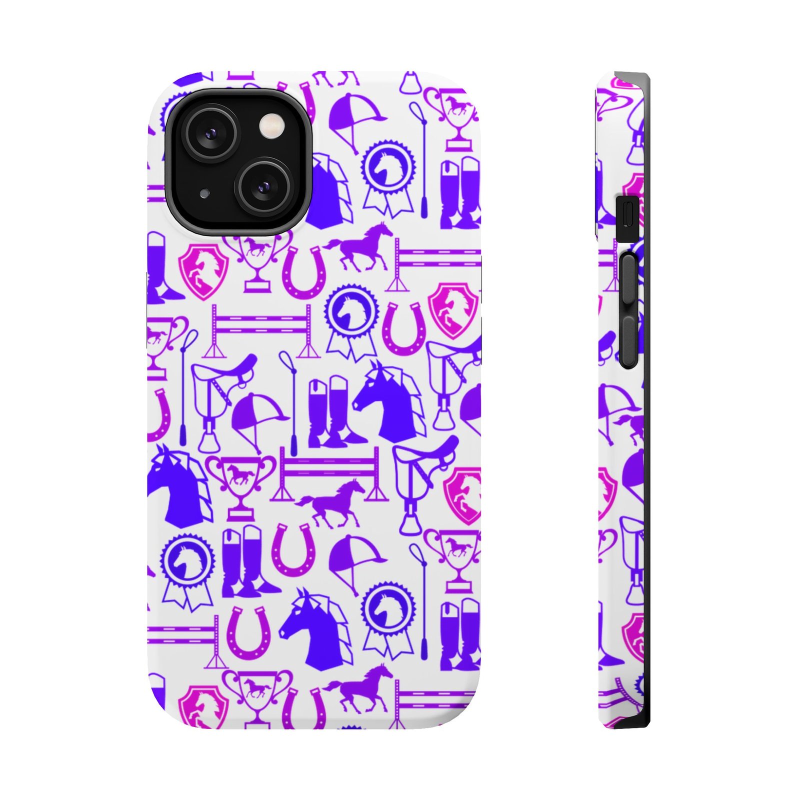 Pink Tones Equestrian Tack All Over MagSafe Tough Cases - Image 5