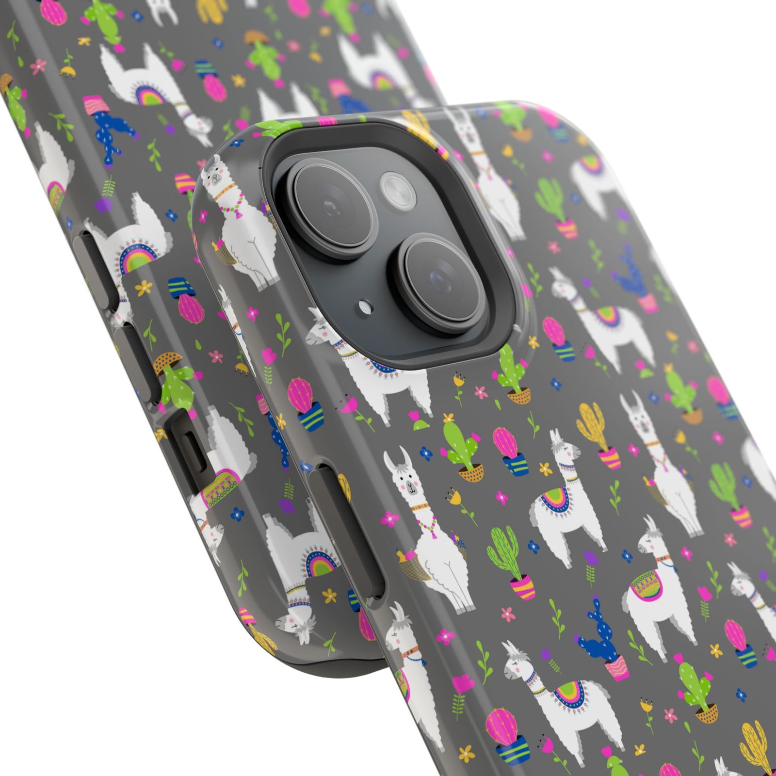 Colorful Llamas & Cactus All Over MagSafe Tough Cases - Image 66