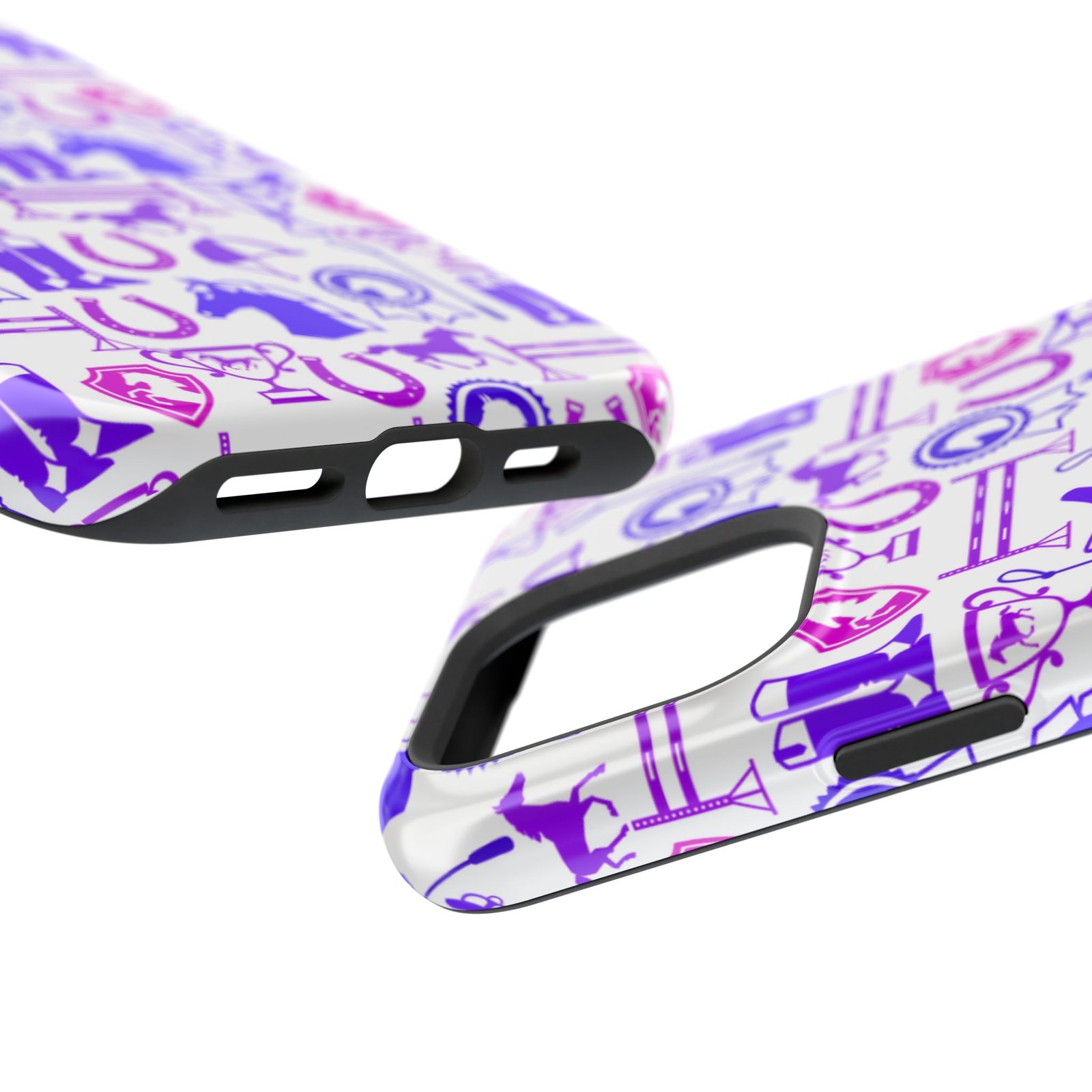 Pink Tones Equestrian Tack All Over MagSafe Tough Cases - Image 124