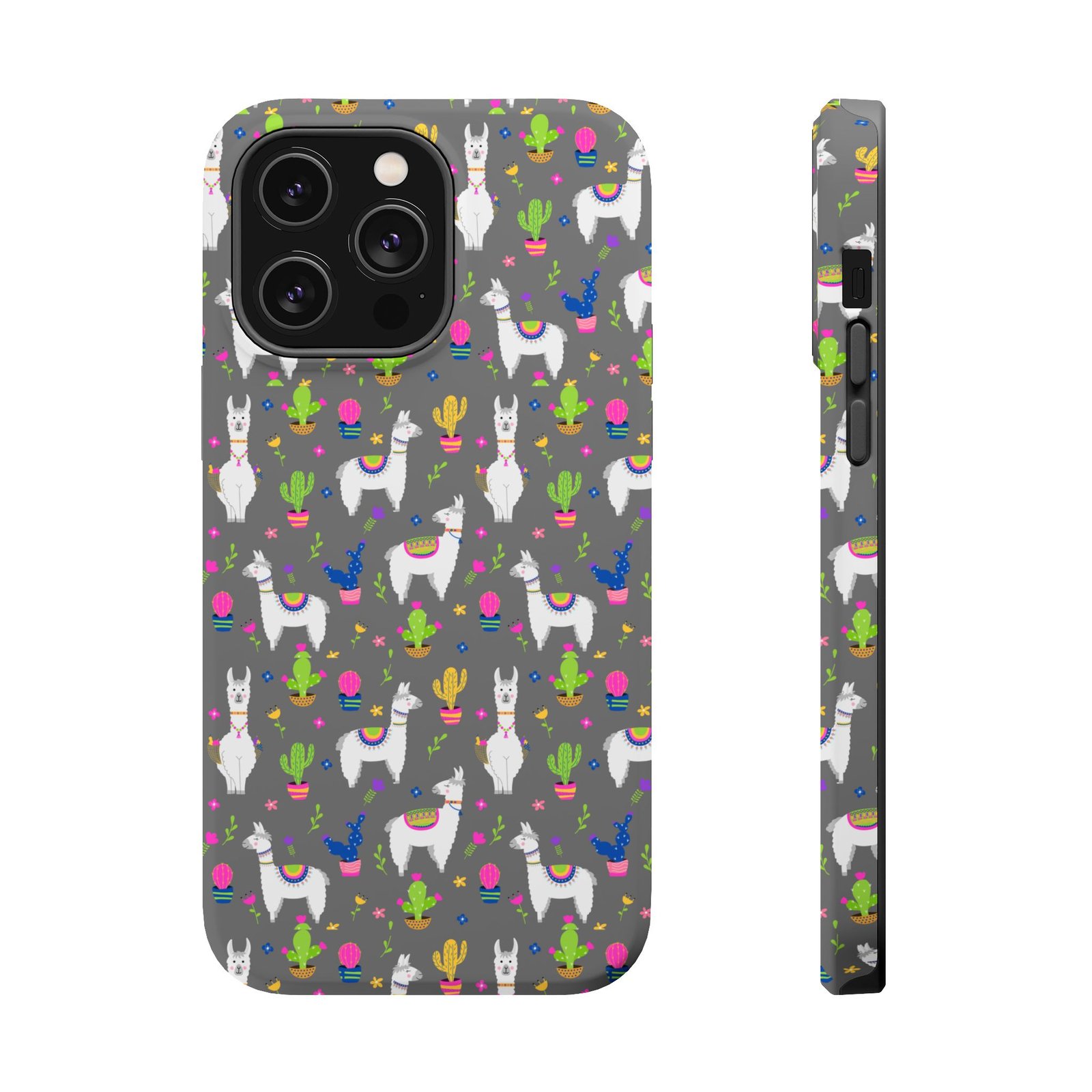 Colorful Llamas & Cactus All Over MagSafe Tough Cases - Image 29
