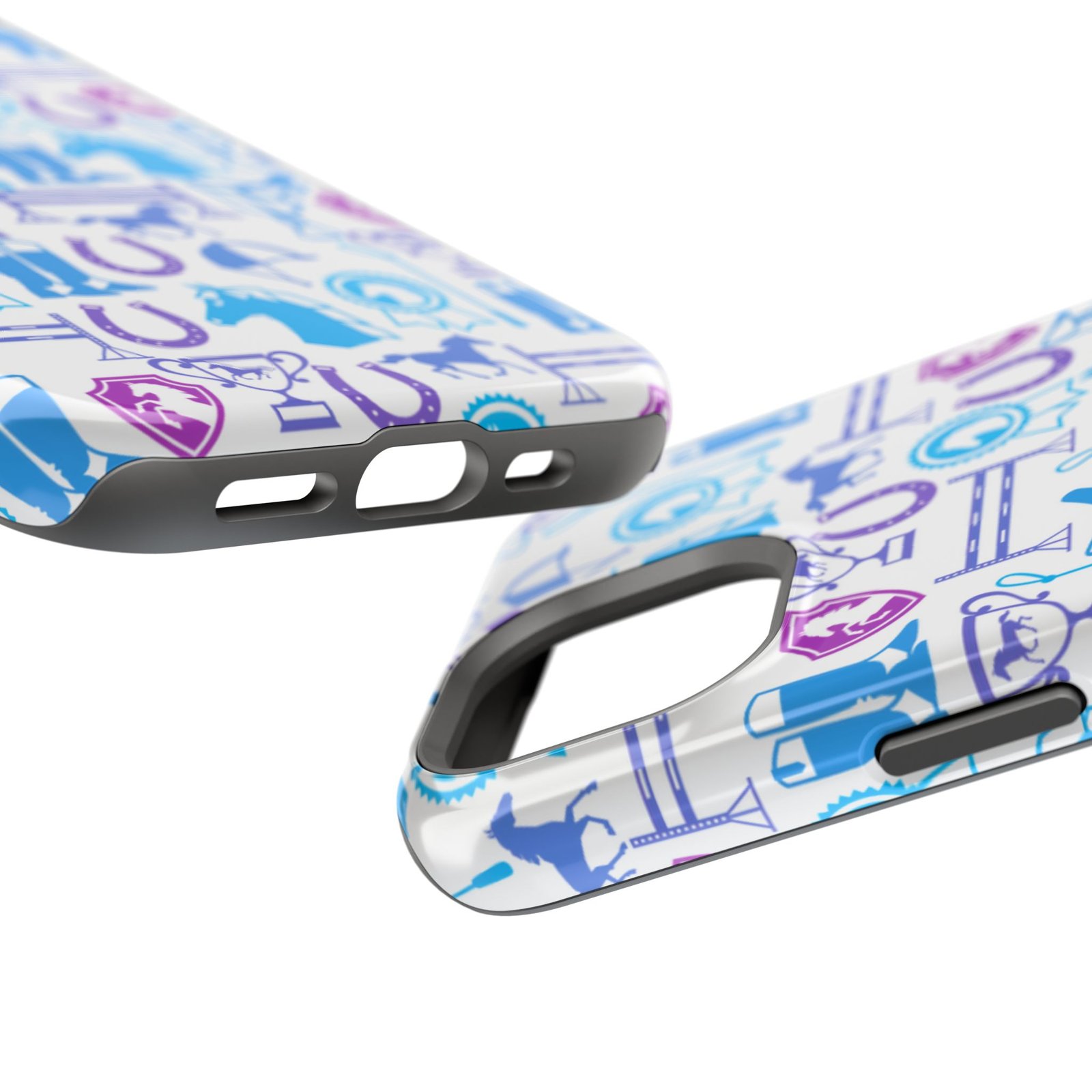 Blue to Pink Equestrian Tack All Over MagSafe Tough Cases - Image 67