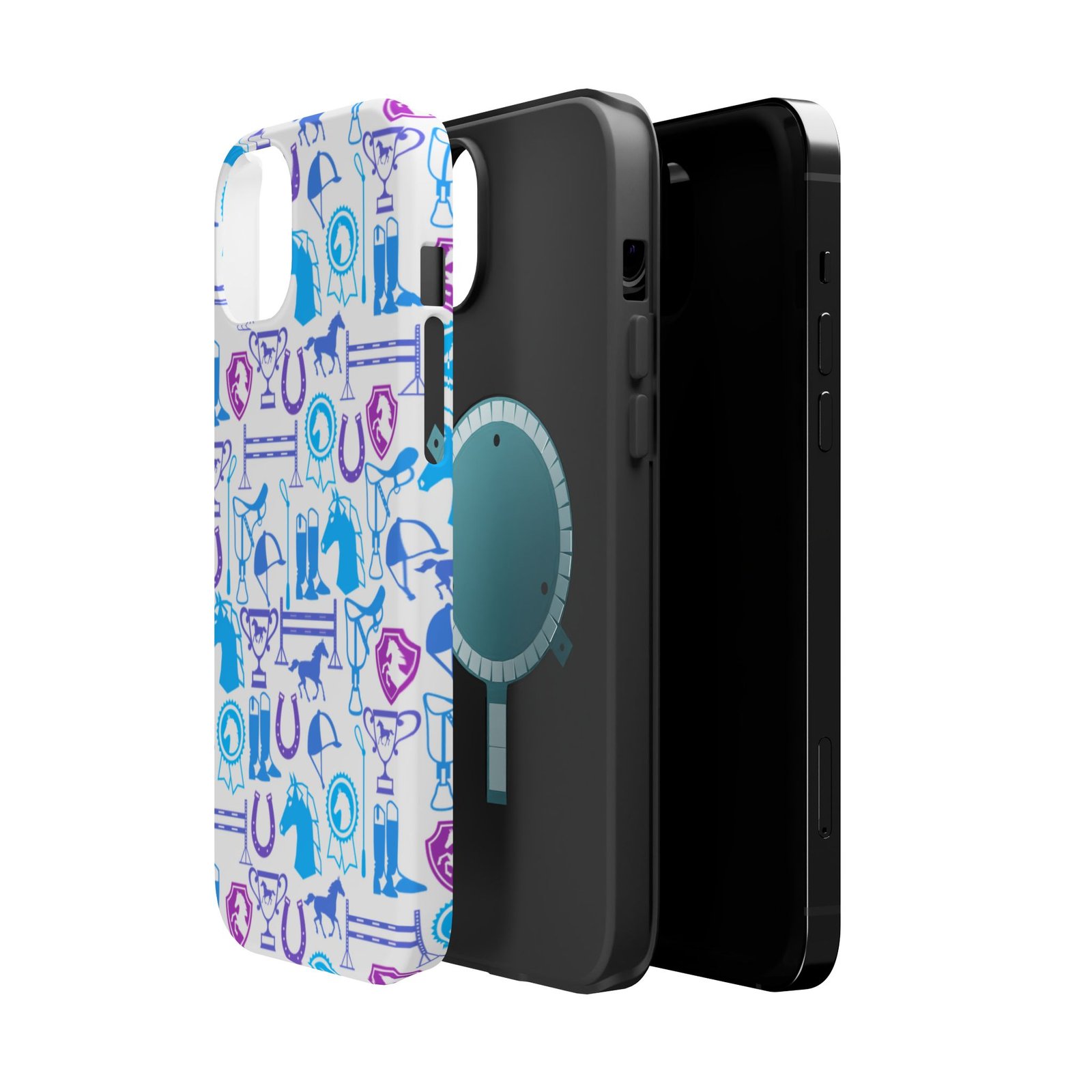 Blue to Pink Equestrian Tack All Over MagSafe Tough Cases - Image 22