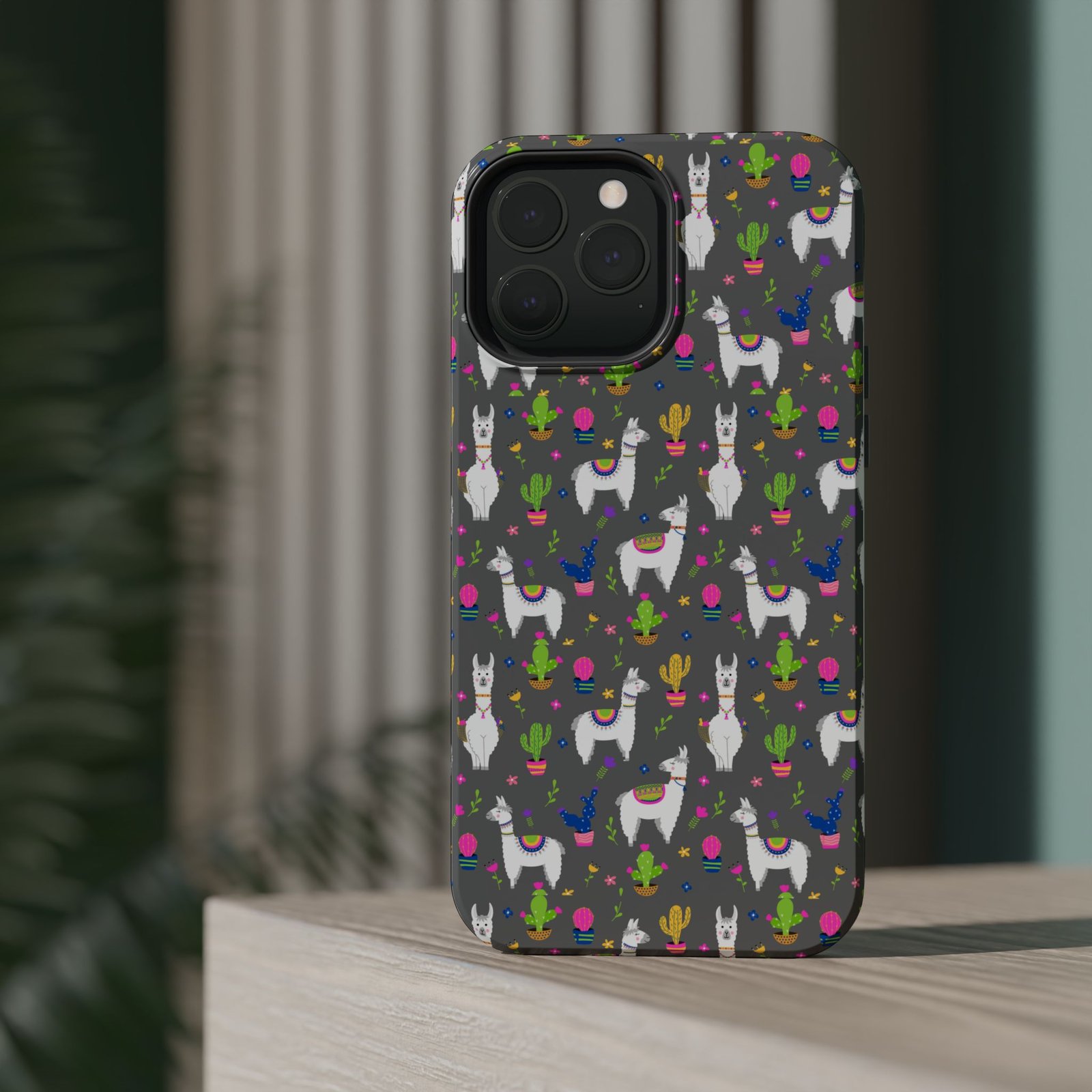 Colorful Llamas & Cactus All Over MagSafe Tough Cases - Image 60