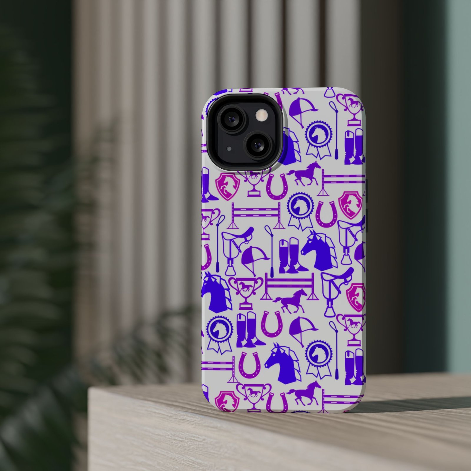 Pink Tones Equestrian Tack All Over MagSafe Tough Cases - Image 36