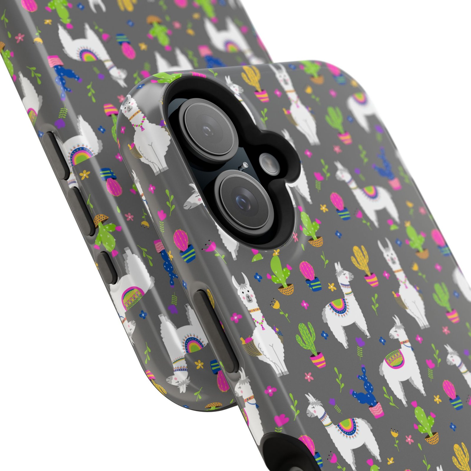 Colorful Llamas & Cactus All Over MagSafe Tough Cases - Image 99