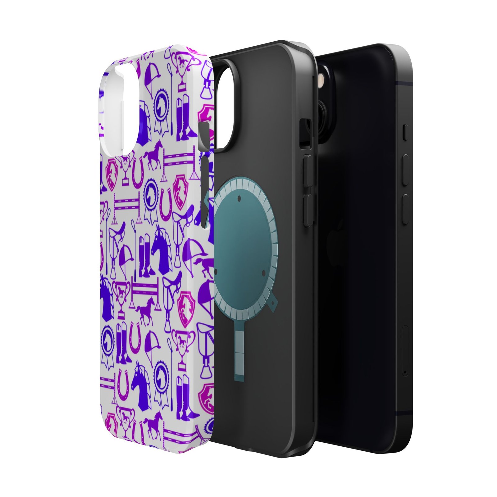 Pink Tones Equestrian Tack All Over MagSafe Tough Cases - Image 34