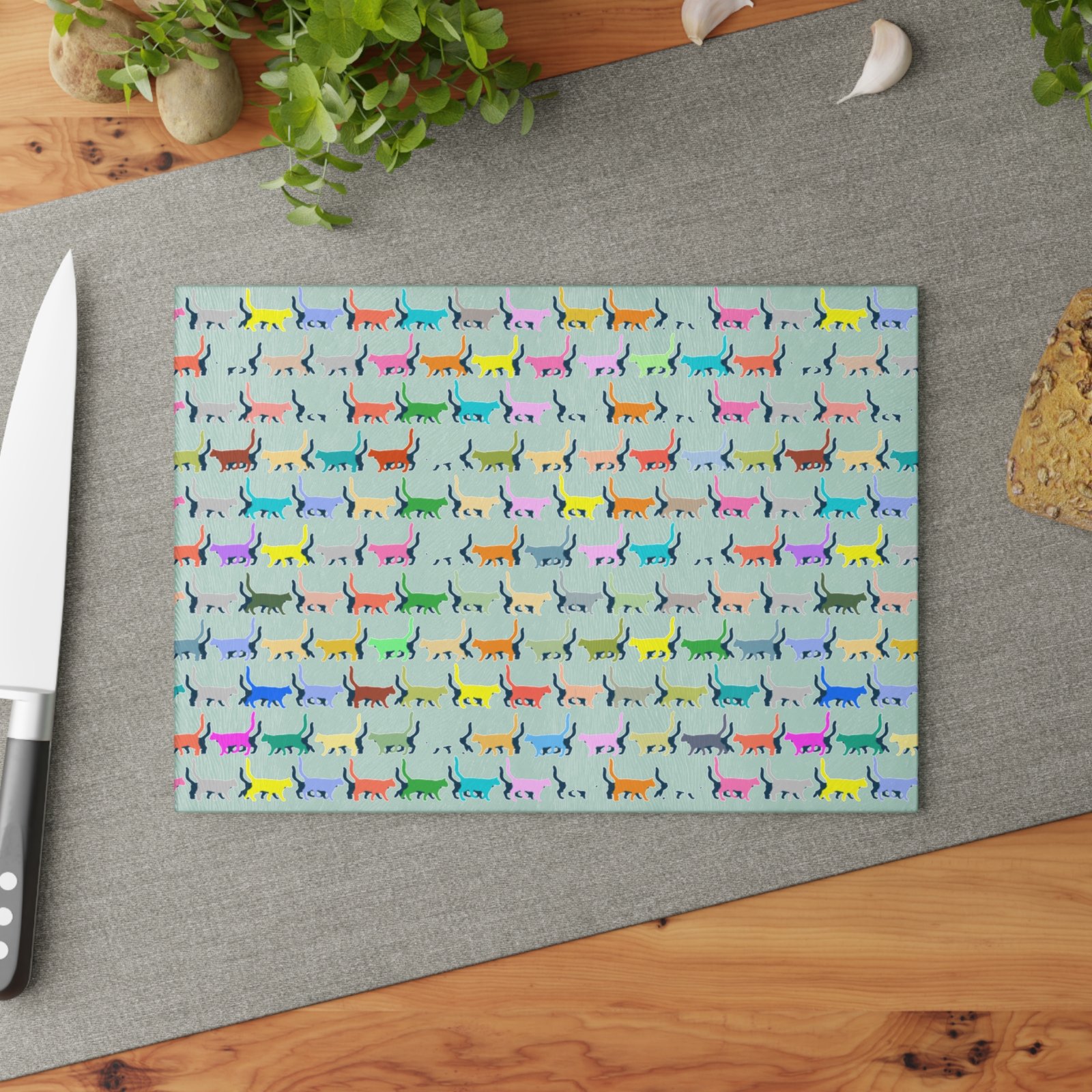 Cat-Themed Glass Cutting Board - Perfect for Cat Lovers, Kitchen Décor - Image 4