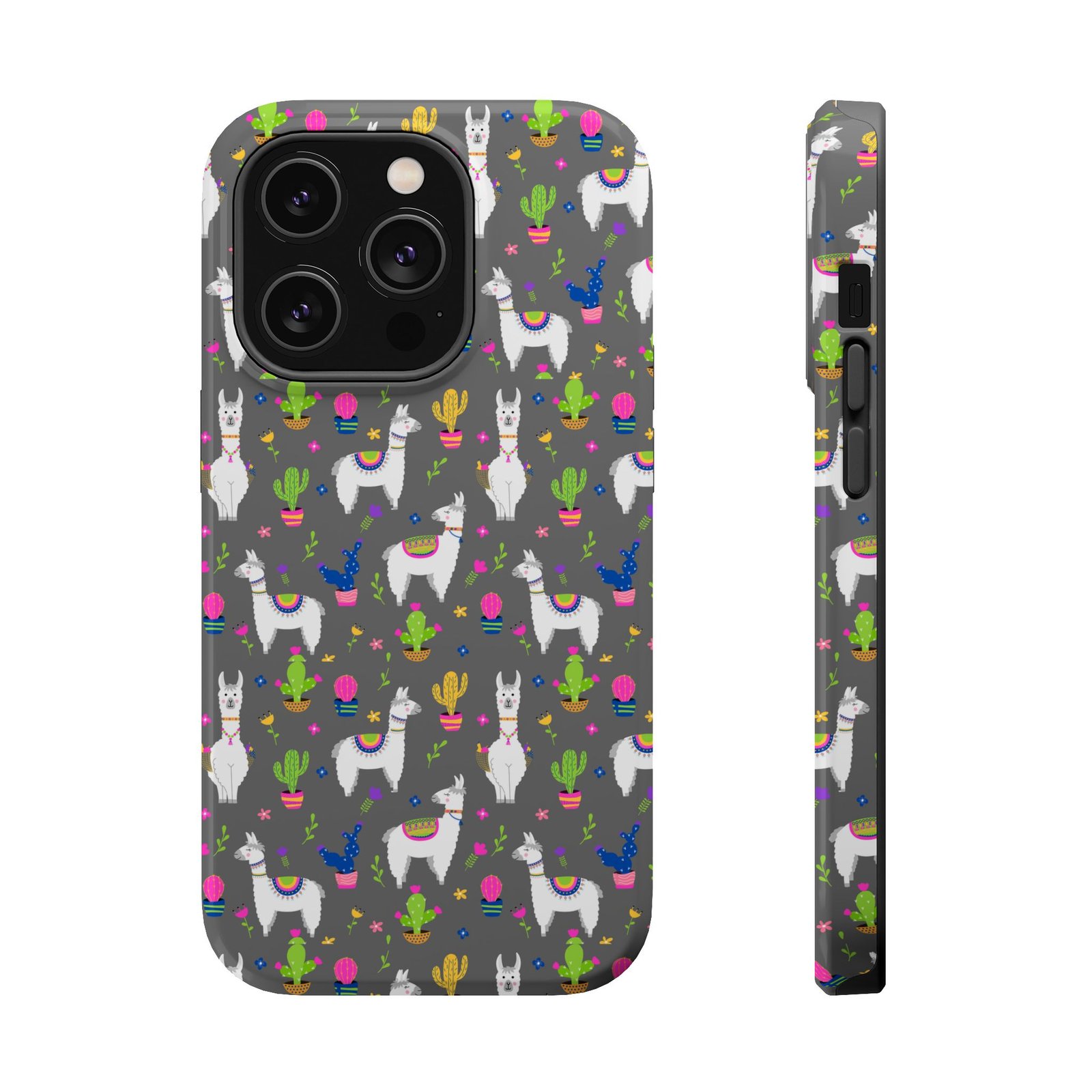 Colorful Llamas & Cactus All Over MagSafe Tough Cases - Image 9
