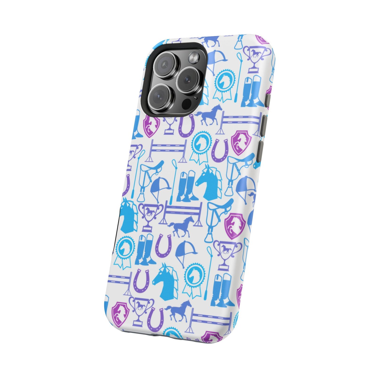 Blue to Pink Equestrian Tack All Over MagSafe Tough Cases - Image 126