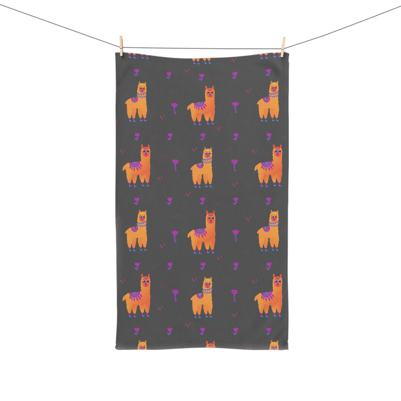 Multicolor Bright Llama Soft Tea Towel - Image 3