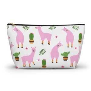 Colorful Llama Accessory Pouch, Fun Makeup Bag, Cute Organizer, Cactus Print Clutch, Gift for Animal Lovers, Travel or [...]