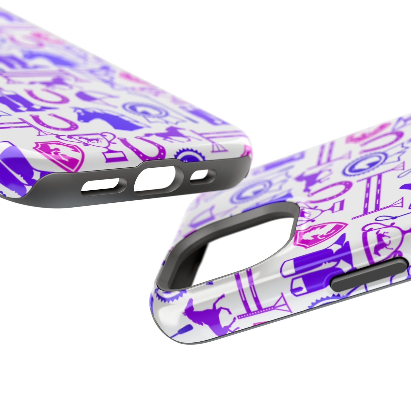 Pink Tones Equestrian Tack All Over MagSafe Tough Cases - Image 67