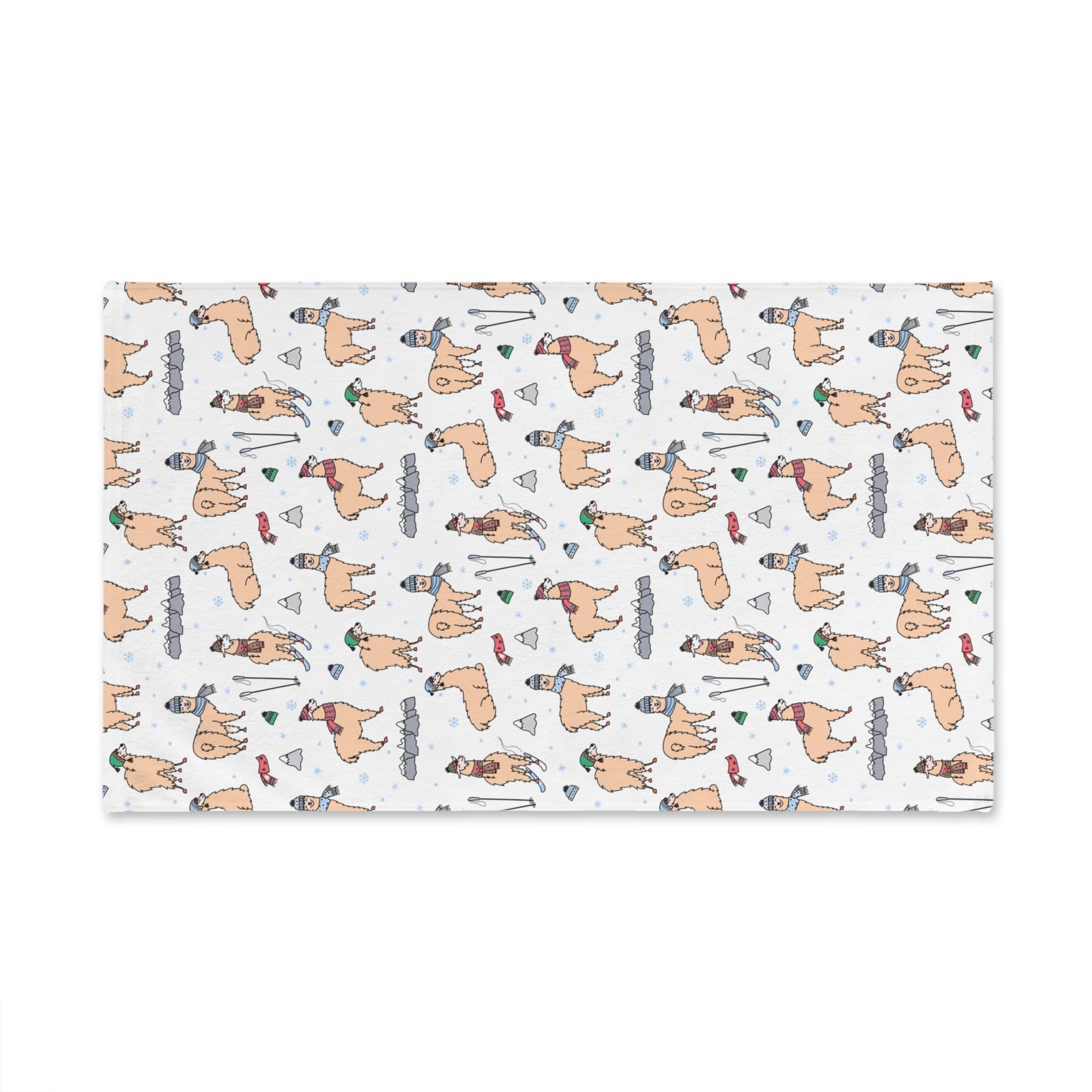 Skiing Llamas & Mountains Soft Tea Towel - Image 2