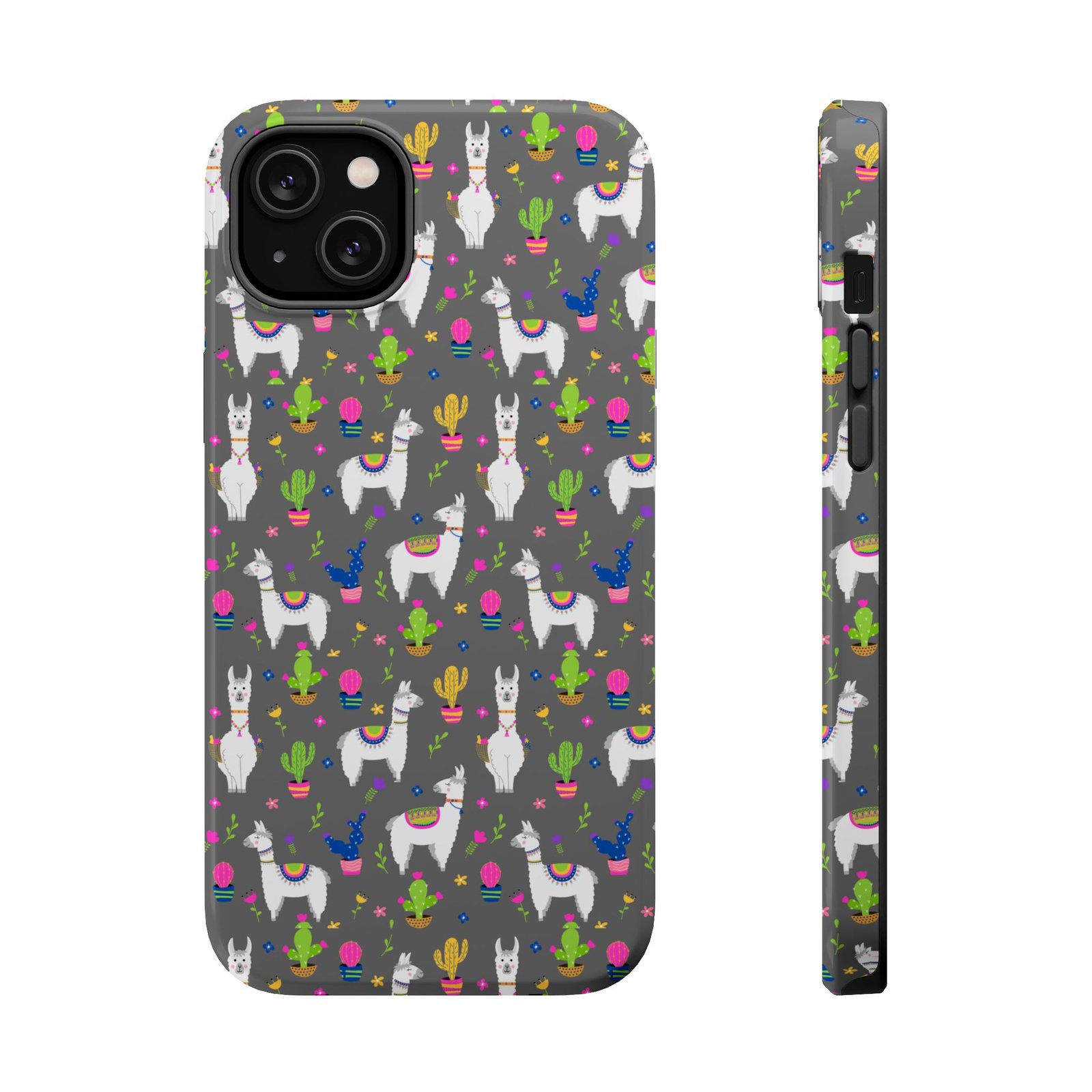 Colorful Llamas & Cactus All Over MagSafe Tough Cases - Image 17