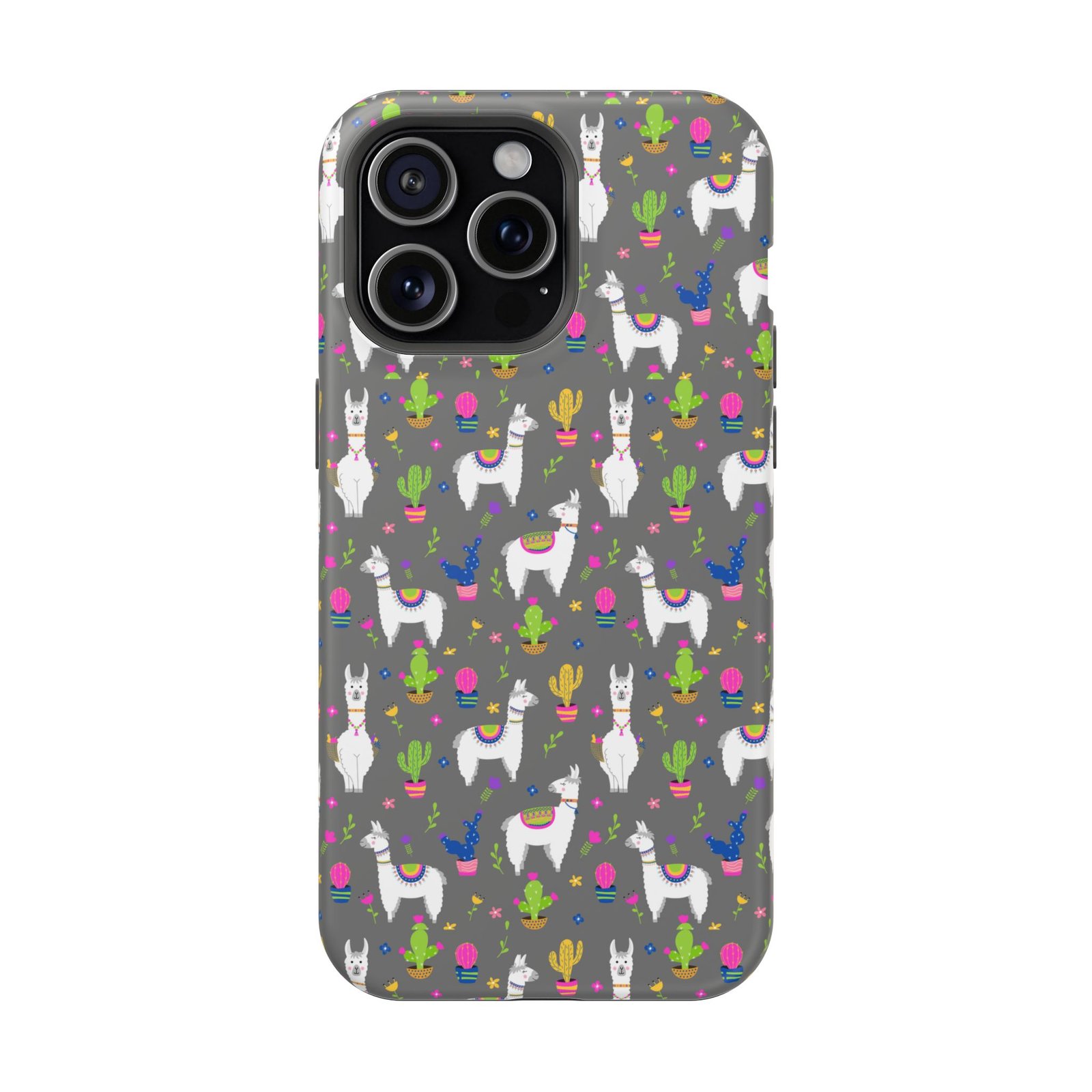 Colorful Llamas & Cactus All Over MagSafe Tough Cases - Image 93