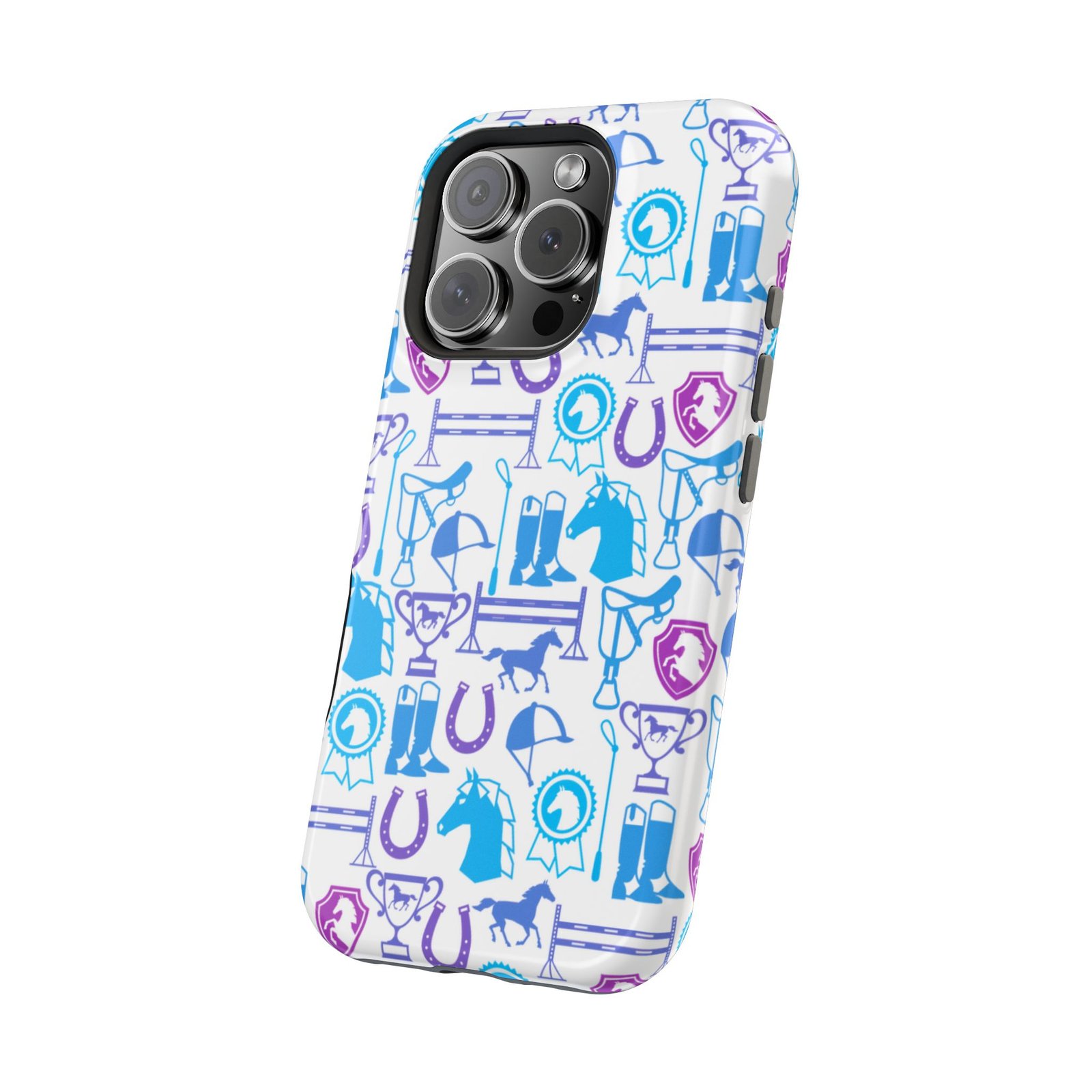 Blue to Pink Equestrian Tack All Over MagSafe Tough Cases - Image 114