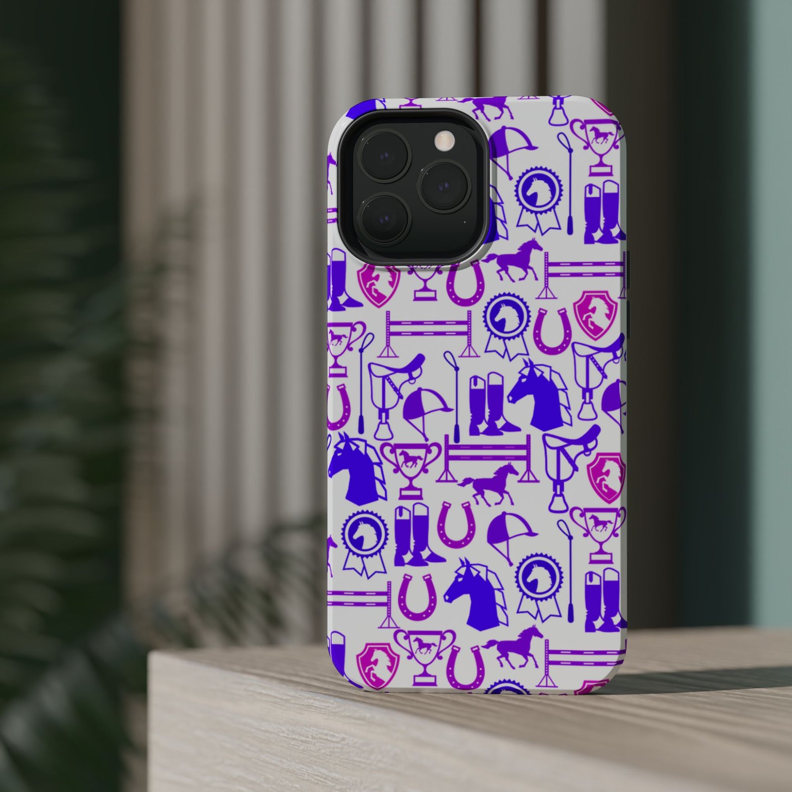 Pink Tones Equestrian Tack All Over MagSafe Tough Cases - Image 60