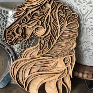 Handcrafted Layered Horse Head Artwork (8.25” x 10.5”) - Made in Michigan by Lange Girl Design