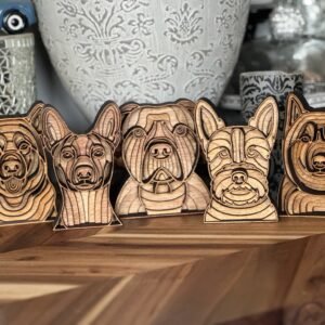 Layered Dog Breed Wood Art – Custom Shelf Sitter Decor | Over 200 Breeds, Personalized Name | Lange Girl Designs, Tecumseh MI