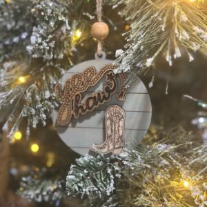 Yet Haw Cowgirl Boot ornament