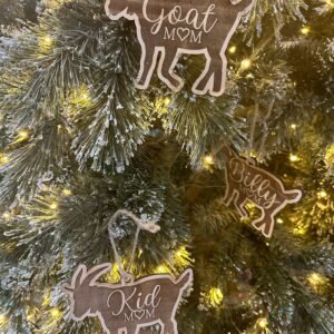 Goat Livestock Ornament – Personalized Hang Tag Gift for Billy, Kid, Mom, Dad, Dated Goat Lovers | Lange Girl Designs, Tecumseh MI