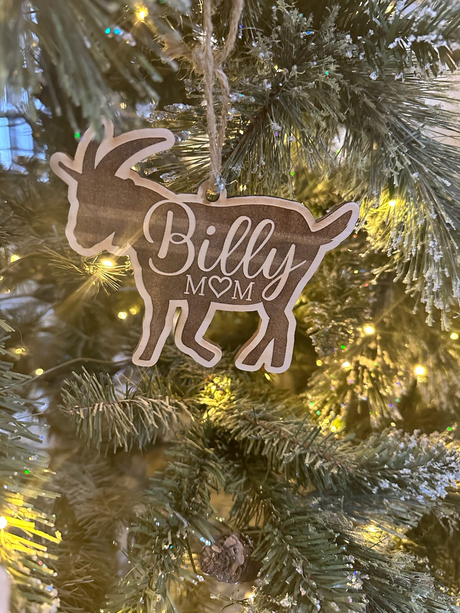 Goat Livestock Ornament – Personalized Hang Tag Gift for Billy, Kid, Mom, Dad, Dated Goat Lovers | Lange Girl Designs, Tecumseh MI - Image 2