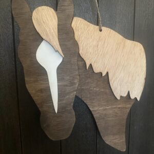 Sleek Stripe Stained Birch Horse Door Hanger - 18.5” by Lange Girl Design
