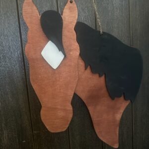 Diamond Blaze Stained Birch Horse Door Hanger - 18.5” by Lange Girl Design